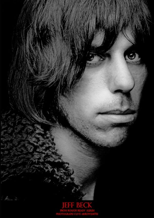 Portrait de Jeff Beck de son album Rough and Ready photographie d'art par le photographe Clive Arrowsmith