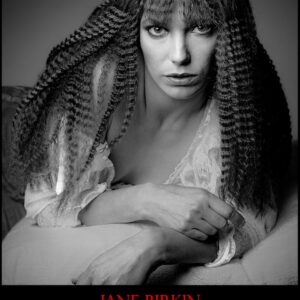 portrait inédit de Jane Birkin les cheveux gaufrés photographie d'art en noir et blanc par le photographe britannique Clive Arrowsmith