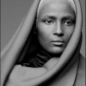 portrait of actress Waris black and white fine art photography by photographer Clive Arrowsmith