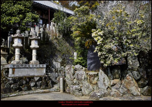 photographie d'art de la série voyage édition poster Temple stones garden Nara par le photographe Clive Arrowsmith
