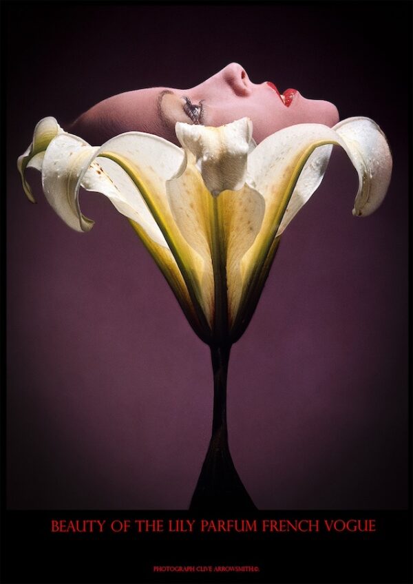 photographie d'art de mode édition poster the Lily Parfum par le photographe Clive Arrowsmith