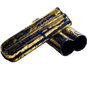 case for 2 cigars caliber 27 Peter Charles Paris blue and gold patina finish