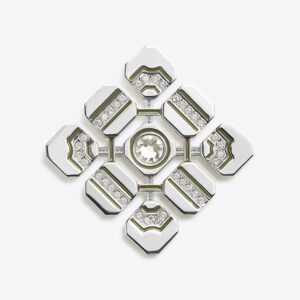 Jardin Brooch Silver/Khaki LABYRINTHE PARIS