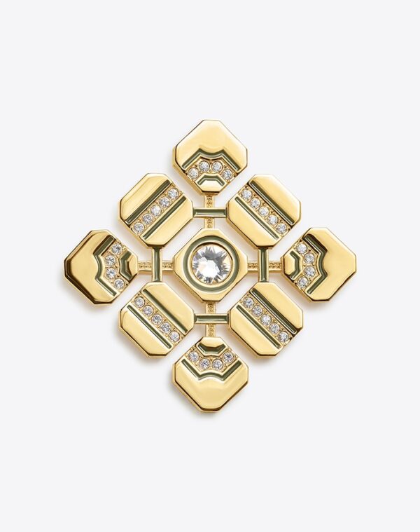 Jardin Brooch Gold/Khaki LABYRINTHE PARIS