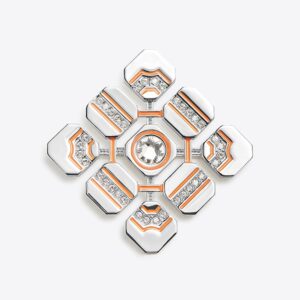 Jardin Brooch Silver/Orange LABYRINTHE PARIS