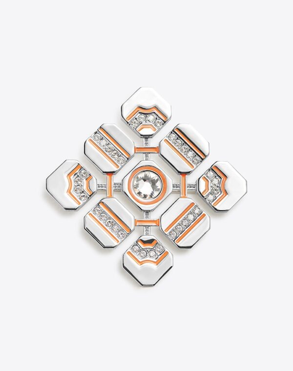 Jardin Brooch Silver/Orange LABYRINTHE PARIS