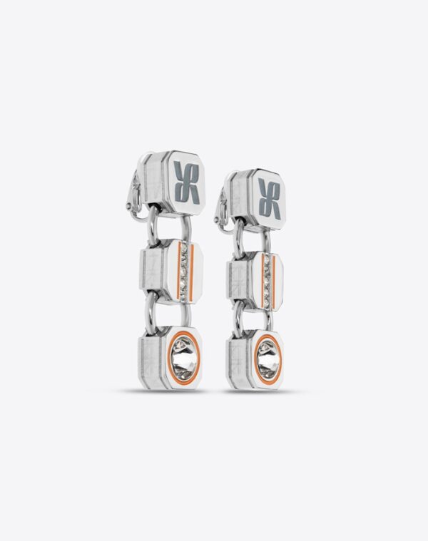 Colonne II Earrings Silver/Orange Clip-On LABYRINTHE PARIS