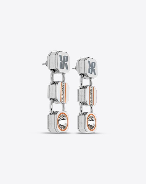 Colonne II Earrings Silver/Orange Pierced LABYRINTHE PARIS