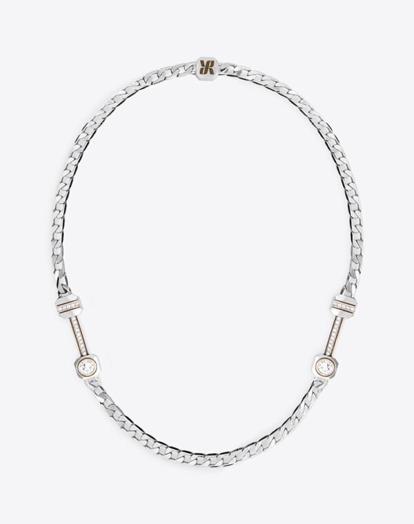 Colonne II Chain Necklace Silver/Khaki LABYRINTHE PARIS