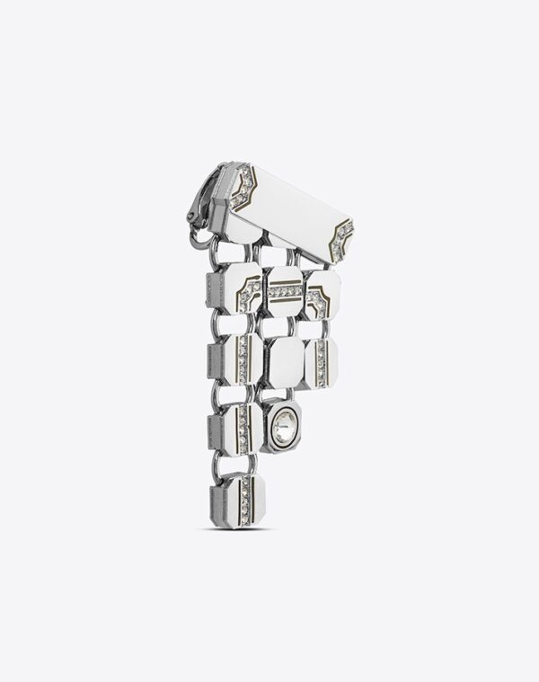 Cascade Courte Earrings Silver/Khaki LABYRINTHE PARIS