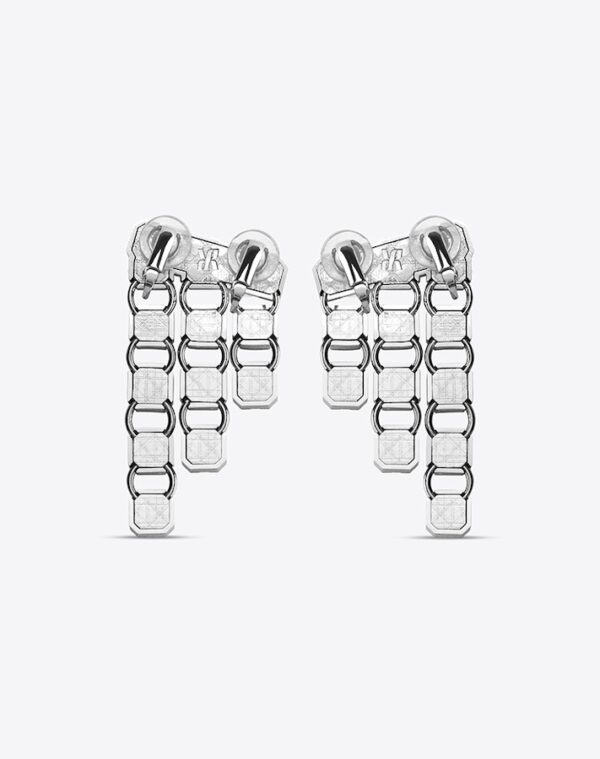 Cascade Courte Earrings Silver/Khaki Clip-On LABYRINTHE PARIS