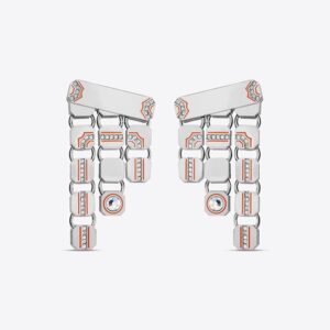 Cascade Courte Earrings Silver/Orange LABYRINTHE PARIS