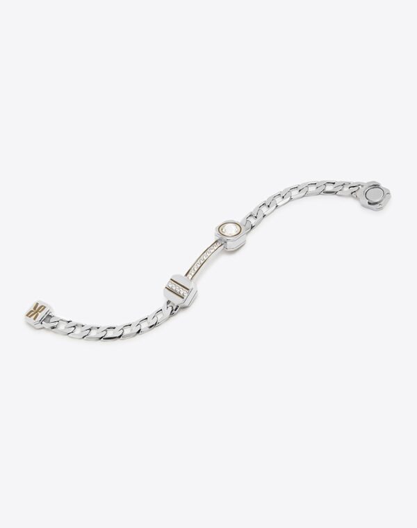 Colonne Chain Bracelet Silver/Khaki LABYRINTHE PARIS