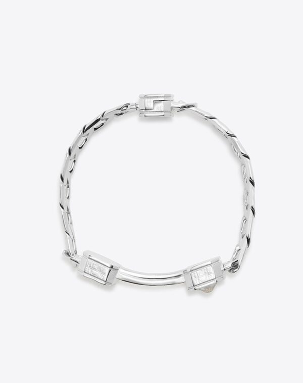 Colonne Chain Bracelet Silver/Khaki LABYRINTHE PARIS