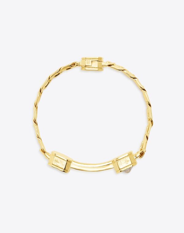 Colonne Chain Bracelet Gold/Khaki LABYRINTHE PARIS