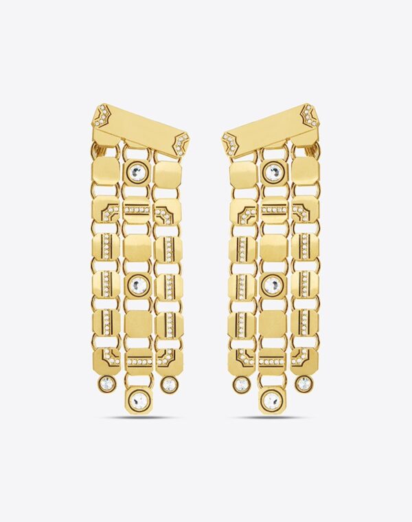 Cascade Longue Earrings Gold/Khaki LABYRINTHE PARIS