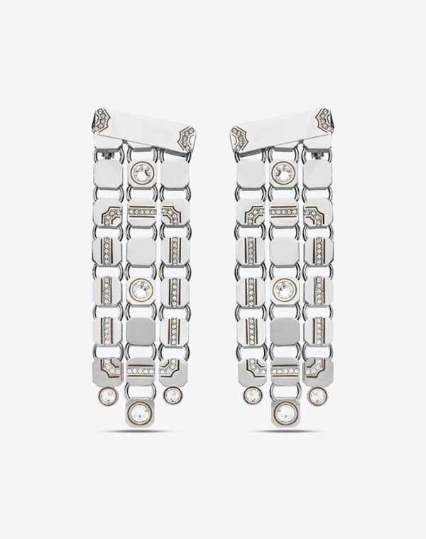 Cascade Longue Earrings Silver/Khaki LABYRINTHE PARIS