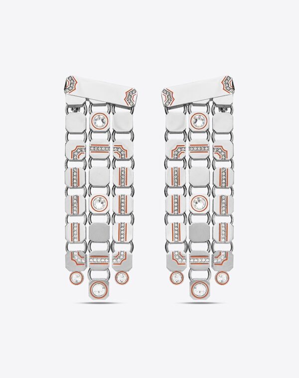 Cascade Longue Earrings Silver/Orange LABYRINTHE PARIS