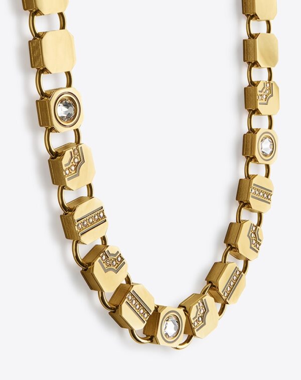 Collier Ras de Cou Oversize Doré/Khaki LABYRINTHE PARIS