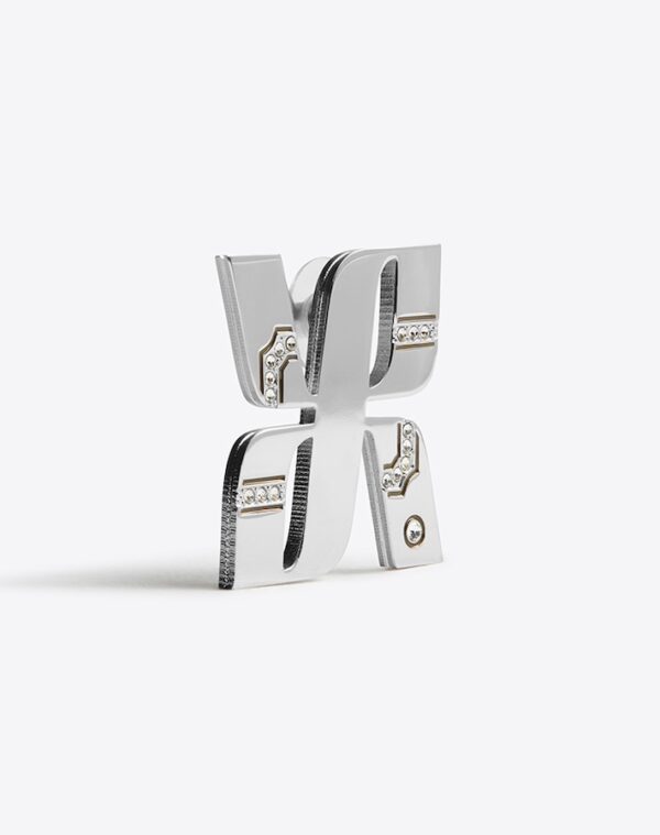 Logo Earrings Silver/Khaki LABYRINTHE PARIS