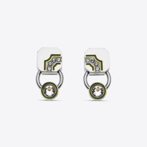 Puce Earrings Silver/Khaki LABYRINTHE PARIS