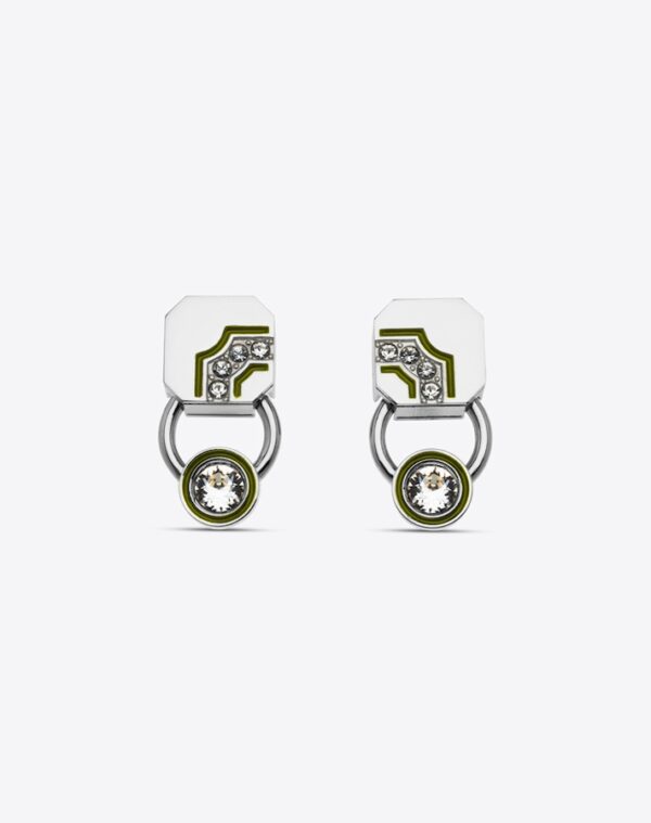 Puce Earrings Silver/Khaki LABYRINTHE PARIS