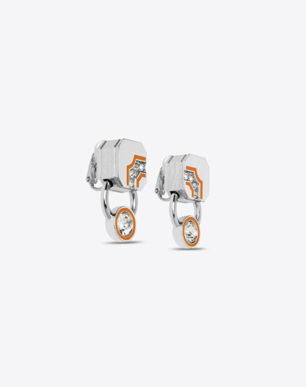 Puce Earrings Silver/Orange Clip-On LABYRINTHE PARIS