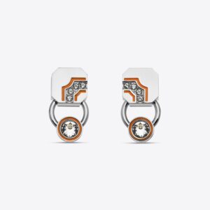 Puce Earrings Silver/Orange LABYRINTHE PARIS