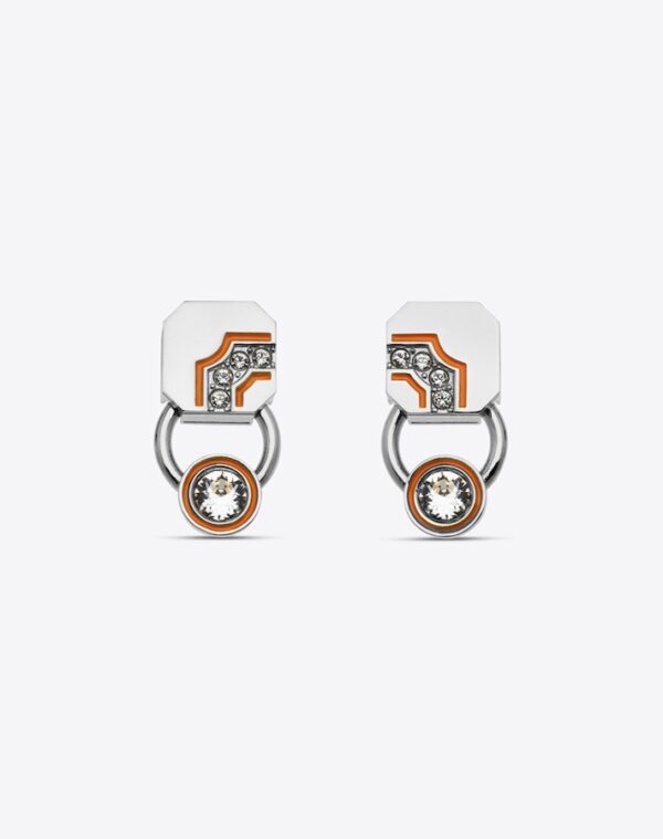 Puce Earrings Silver/Orange LABYRINTHE PARIS