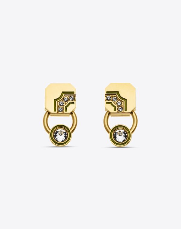 Puce Earrings Gold/Khaki LABYRINTHE PARIS