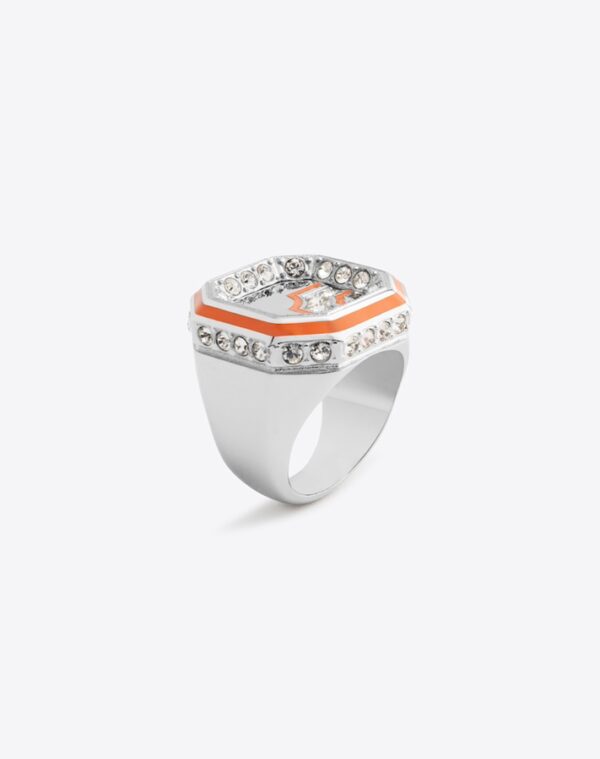 Chevalière Joa Ring Silver/Orange LABYRINTHE PARIS