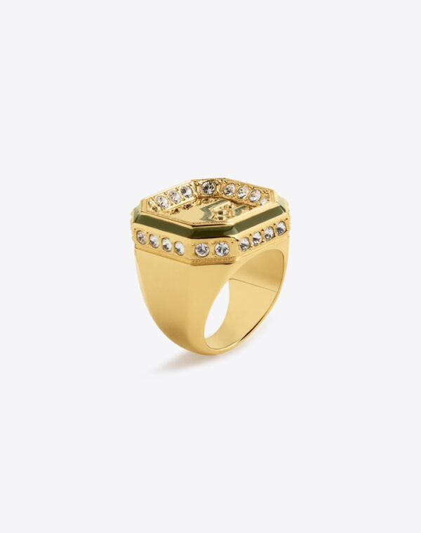 Chevalière Joa Ring Gold/Khaki LABYRINTHE PARIS